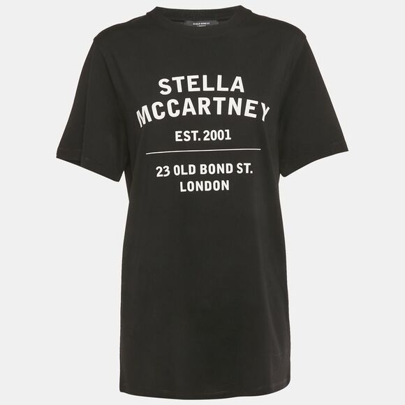 Stella Mccartney Black 23 Old Bond Street London Print Cotton T-Shirt Xs